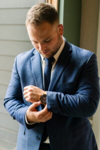 Wedding Photography in Winston-Salem. Groom getting ready for wedding
