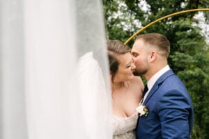 Wedding Couple Photo in Winston Salem Kissing.